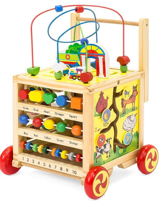 activity cube walker wooden