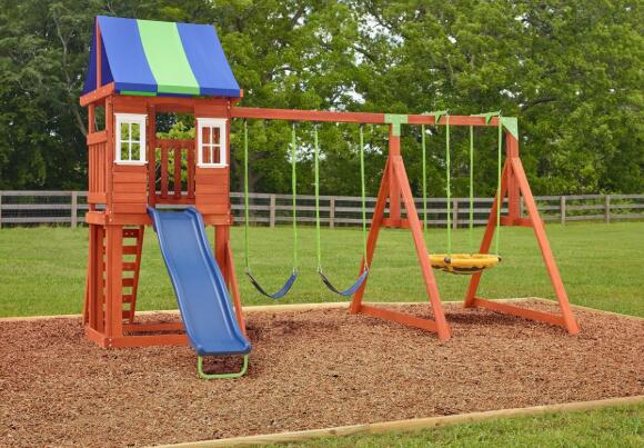 childrens wooden swings and slides