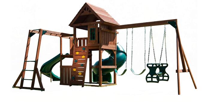 wooden backyard swing