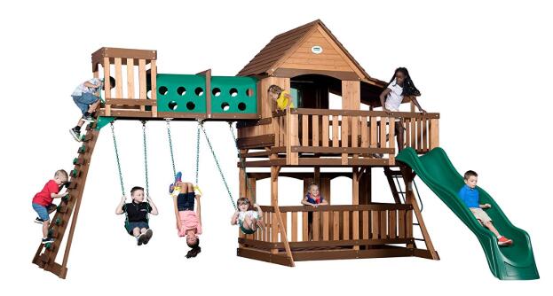 best prices on wooden swing sets