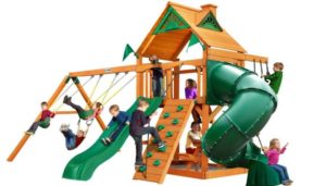 kids wooden swing set