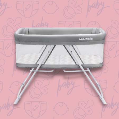 MiClassic All Mesh Crib and Bassinet Foldable for Travel